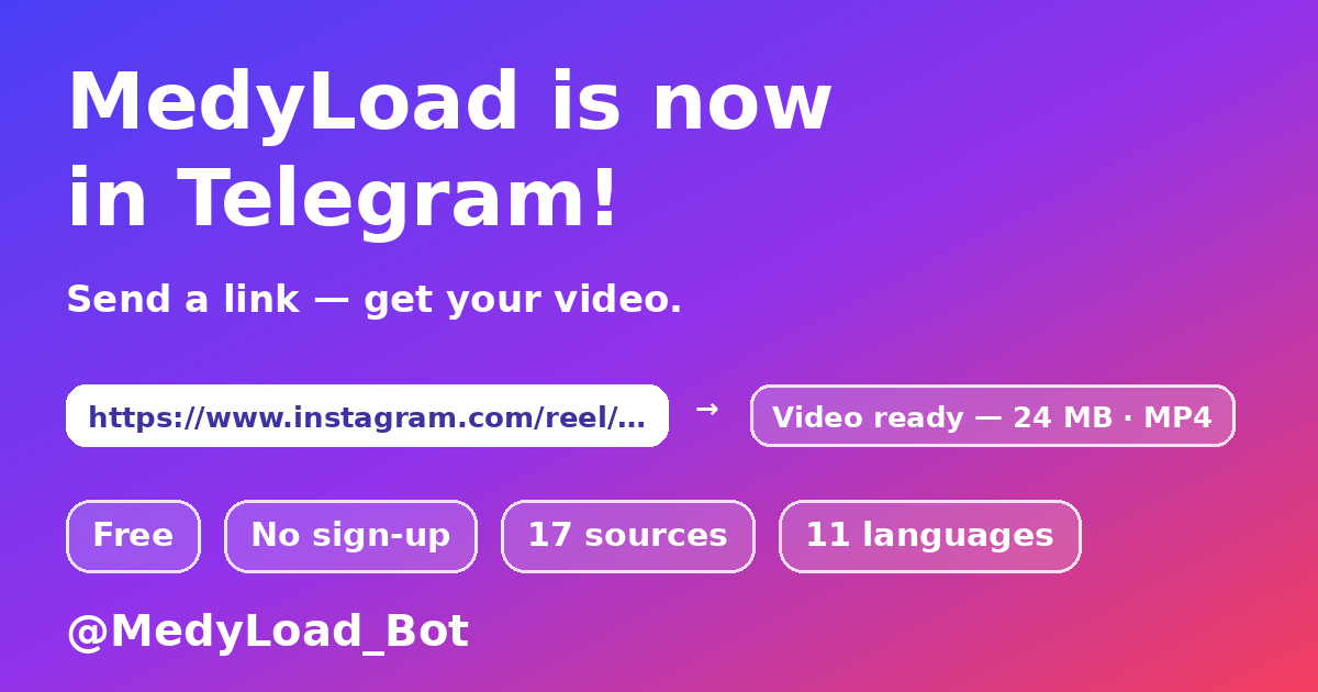 MedyLoad — tải video qua bot Telegram